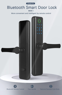 Μαύρα Bluetooth πρότυπα 6068 κλειδαριών πορτών αισθητήρων δακτυλικών αποτυπωμάτων της FCC για τα διαμερίσματα