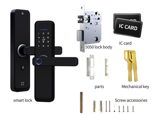 Έξυπνο υλικό κραμάτων ψευδάργυρου κλειδαριών πορτών δακτυλικών αποτυπωμάτων κλειδαριών Tuya Wifi οθόνης αφής για το σπίτι