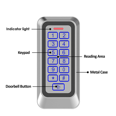 Αδιάβροχη IP67 μεταλλική θήκη RFID κάρτα πληκτρολόγιο Stand-Alone Access Control με 1000 χρήστες